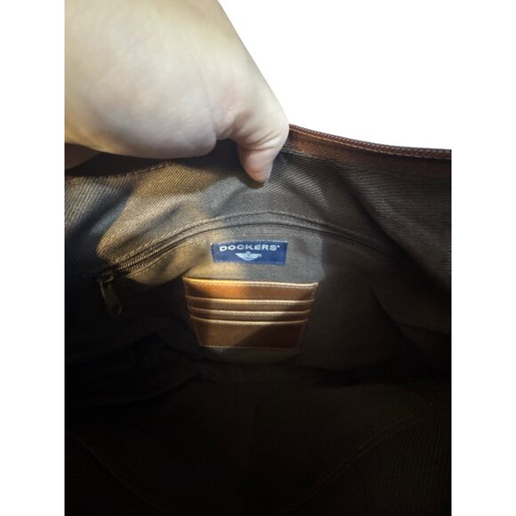 Vintage Dockers Tapestry Shoulder Bag With Leather Accents - Picture 4 of 6